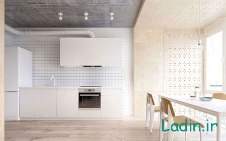 دکوراسیون آشپزخانه با طرح چوب, دکوراسیون آشپزخانه سفید