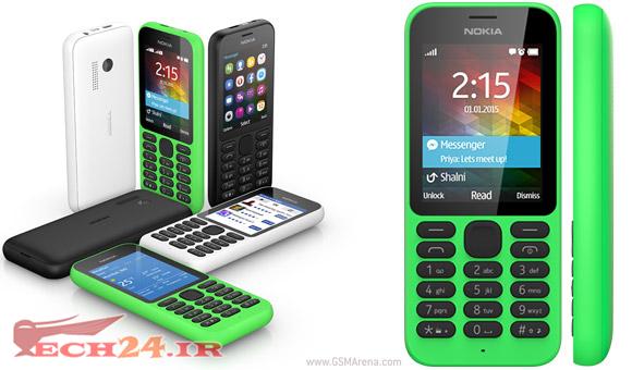 مایکروسافت گوشی نوکیا Nokia 215 و Nokia 215 دو سیم کارت را معرفی کرد .